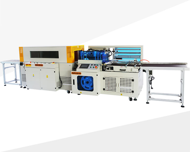 Fully automatic L type vertical upper and lower sealing and shrinking machine